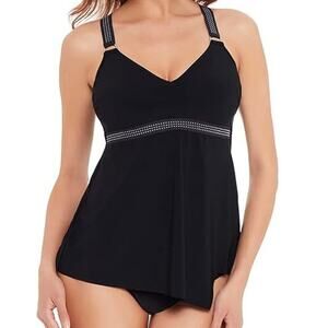 Magicsuit Star Studded Carly Tankini Top Black Women's Size 12 New Without Tag
